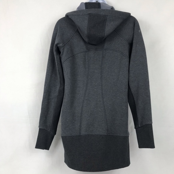 Athleta Jackets & Coats Athleta Full Zip Long Gray Jacket Sz Xs